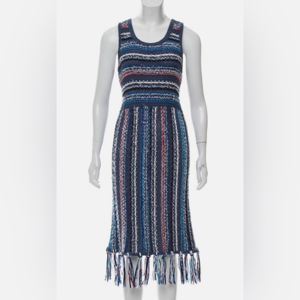 Derek Lam Navy and White Striped Maxi Dress